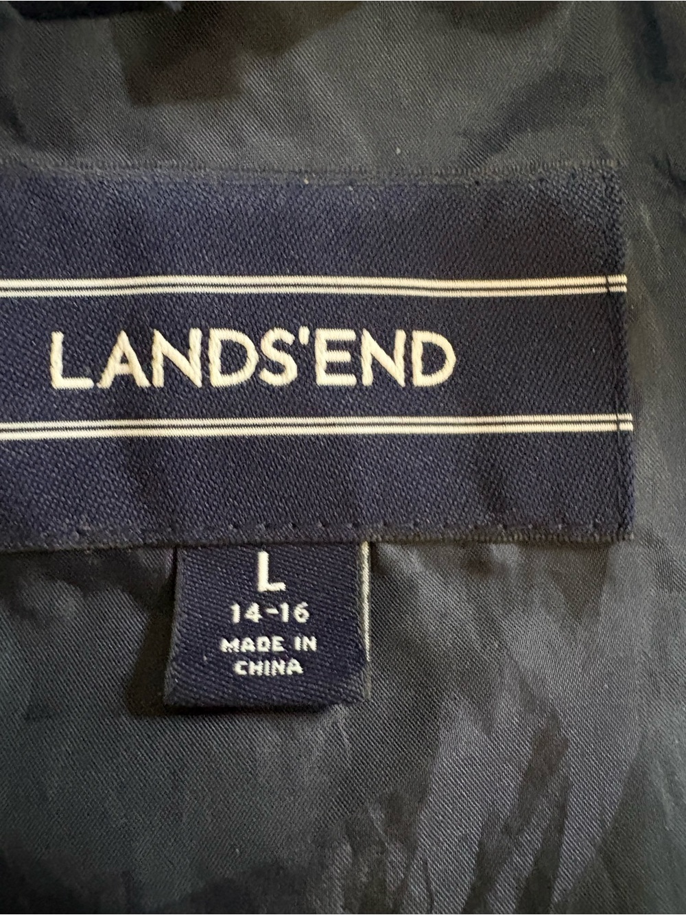 Lands' End Navy Women's Trench Coat with Hood - Picture 2 of 5